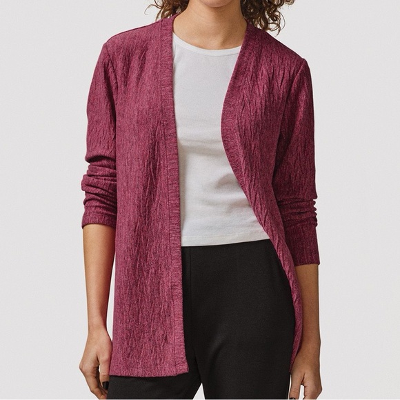 Textured Open Front Cardigan - Picture 2 of 9